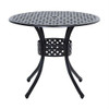 FastFurnishings Round Metal 33-inch Outdoor Patio Table in Black Cast Aluminum 