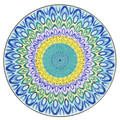 FastFurnishings Indoor/Outdoor Blue Yellow Green Mosaic Round Side Accent Table Plant Stand 