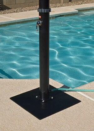 Outdoor Solar Shower with Base on Pool and Spa Supply Store