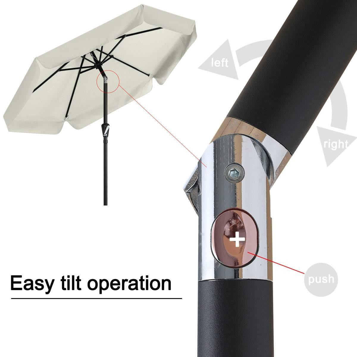 7.5 white patio umbrella Outdoor Living and Style 7.5ft Outdoor Olefin Canopy Patio Umbrella With Crank Open and Auto Tilt System, White
