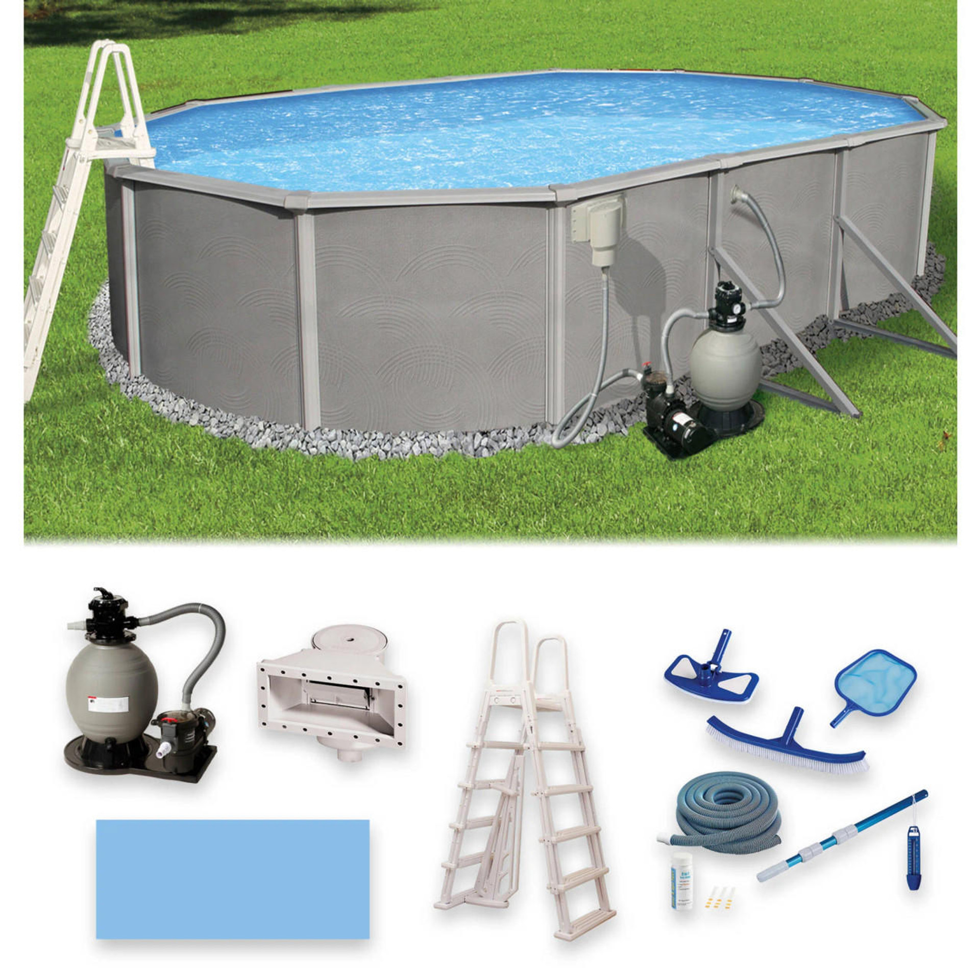 4180 Aquapart 1220mm×610mm NEW Belize Oval Above Ground Swimming Pool Package 52