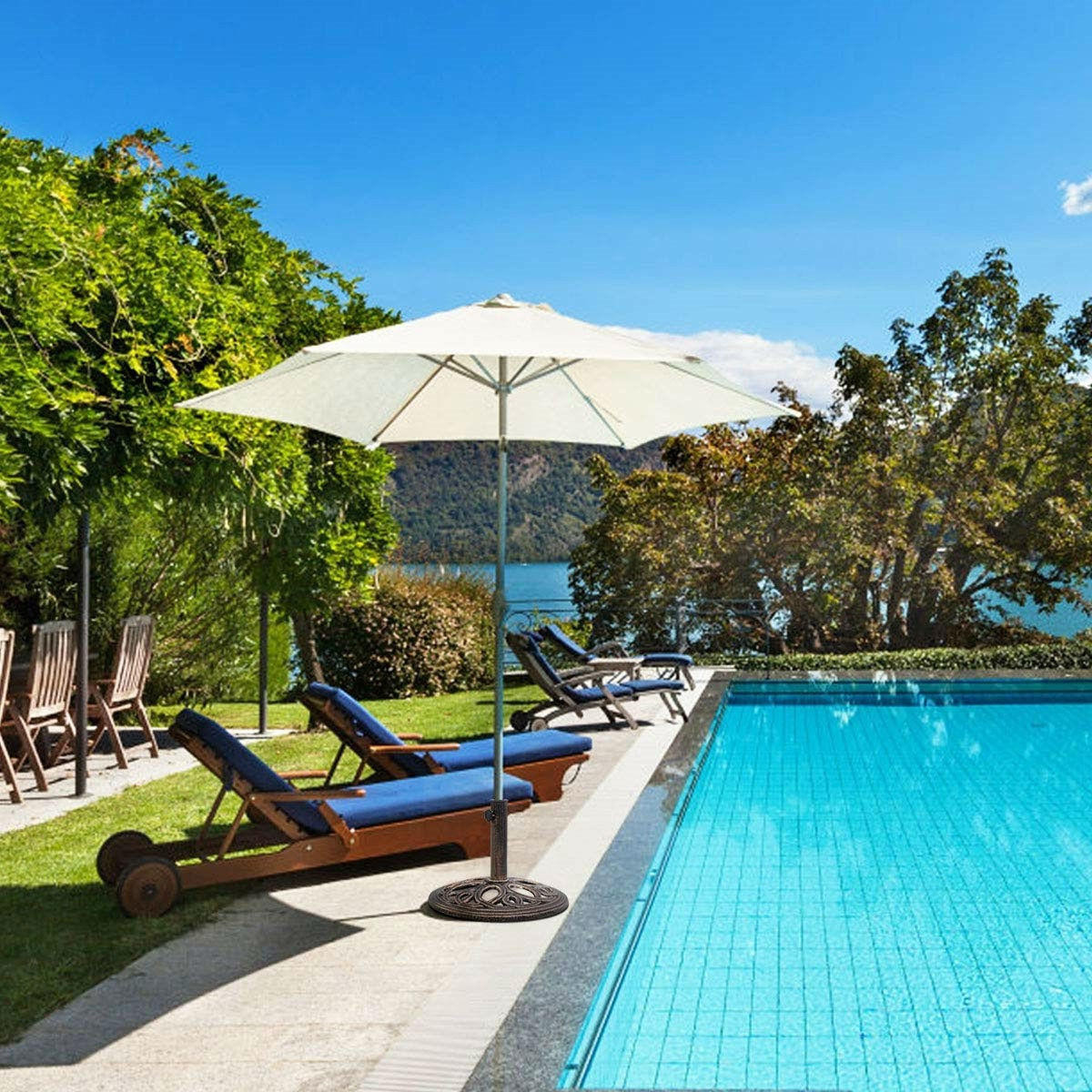 Classic Black Umbrella Base on Pool and Spa Supply Store