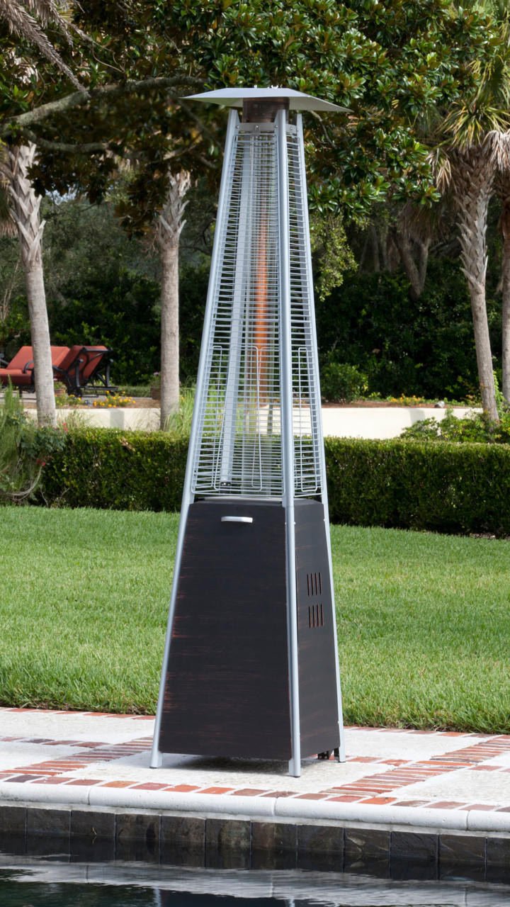 Coronado Brushed Bronze Pyramid Flame Patio Heater - Pool and Spa ...