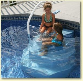 Merlin Merlin King Aqua StairCase Blue Granite with two Handrails Merlin Merlin King Aqua StairCase Blue Granite with two Handrails