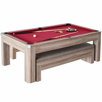 Blue Wave Newport 7-ft Pool Table Combo Set with Benches Blue Wave Newport 7-ft Pool Table Combo Set with Benches