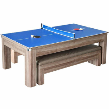 Blue Wave Newport 7-ft Pool Table Combo Set with Benches Blue Wave Newport 7-ft Pool Table Combo Set with Benches