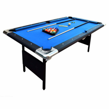 Blue Wave Fairmont Portable 6-Ft Pool Table for Families with Easy Folding for Storage, Includes Balls, Cues, Chalk