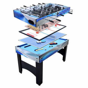 Blue Wave Matrix 54-In 7-in-1 Multi Game Table with Foosball, Pool, Glide Hockey, Table Tennis, Chess, Checkers and Backgammon