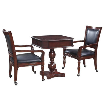 Blue Wave Fortress Chess, Checkers and Backgammon Pedestal Game Table and Chairs Set Blue Wave Fortress Chess, Checkers and Backgammon Pedestal Game Table and Chairs Set