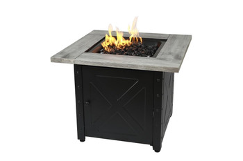 Endless Summer The Mason 30 Square Gas Outdoor Fire Pit with Printed Wood Lat look Cement Resin Mantel Endless Summer The Mason 30 Square Gas Outdoor Fire Pit with Printed Wood Lat look Cement Resin Mantel