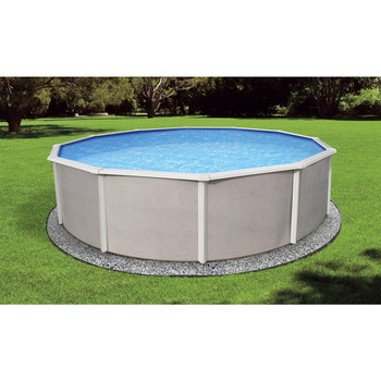 Asahi Pools Belize Round Above Ground Swimming Pool Package 52" Deep with 6" Top Rail 