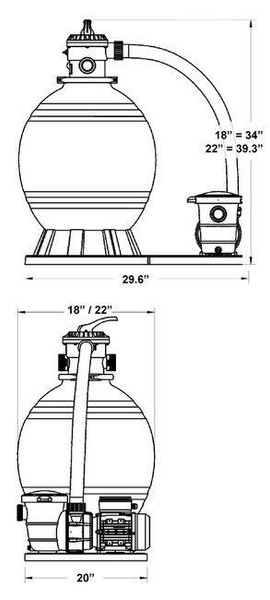 Blue Wave SandMan Deluxe Aboveground Sand Filter System 22Filter with 1.5 HP Pump