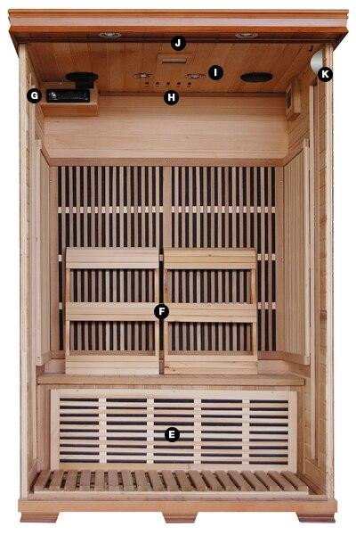 HeatWave HeatWave Yukon 2 Person FAR Infrared Carbon Fiber Cedar Sauna