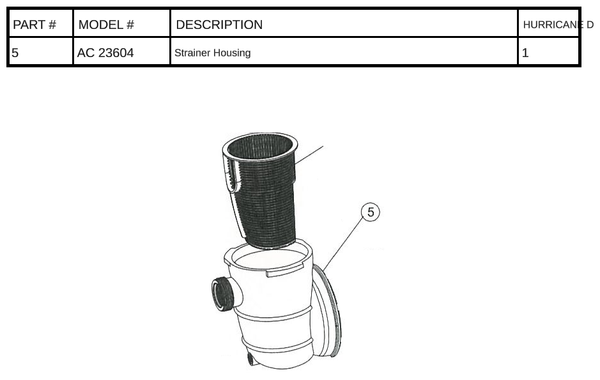 Blue Torrent Hurricane Strainer Housing and Lid