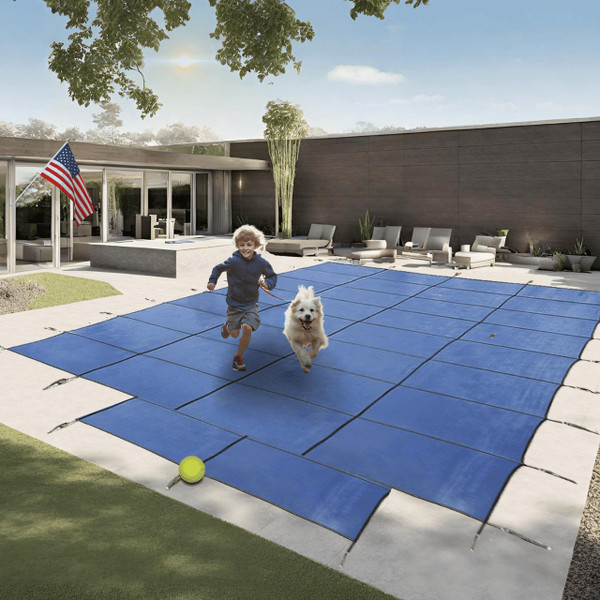 Freetime Fun Gorilla Mesh Safety Cover for Inground Pools - 16 Year Warranty, UV Protected & Abrasion Resistant Mesh 