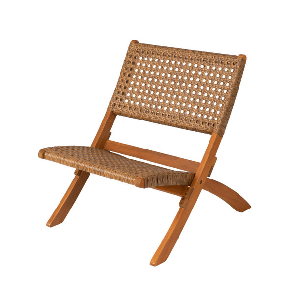 Balkene Home Sava Indoor-Outdoor Folding Chair in Tan Wicker 