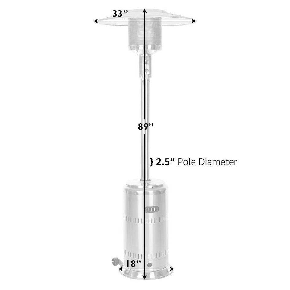 Fire Sense Stainless Steel Commercial Patio Heater 