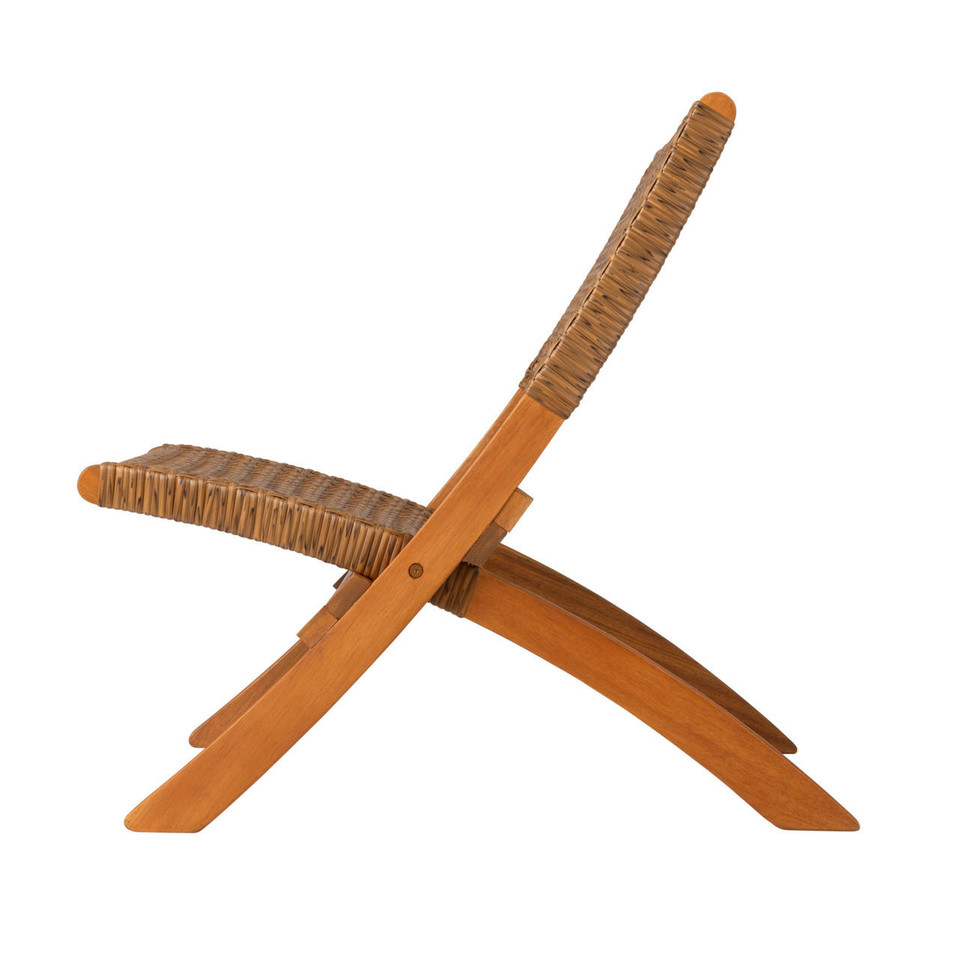 Balkene Home Sava Indoor-Outdoor Folding Chair in Tan Wicker 