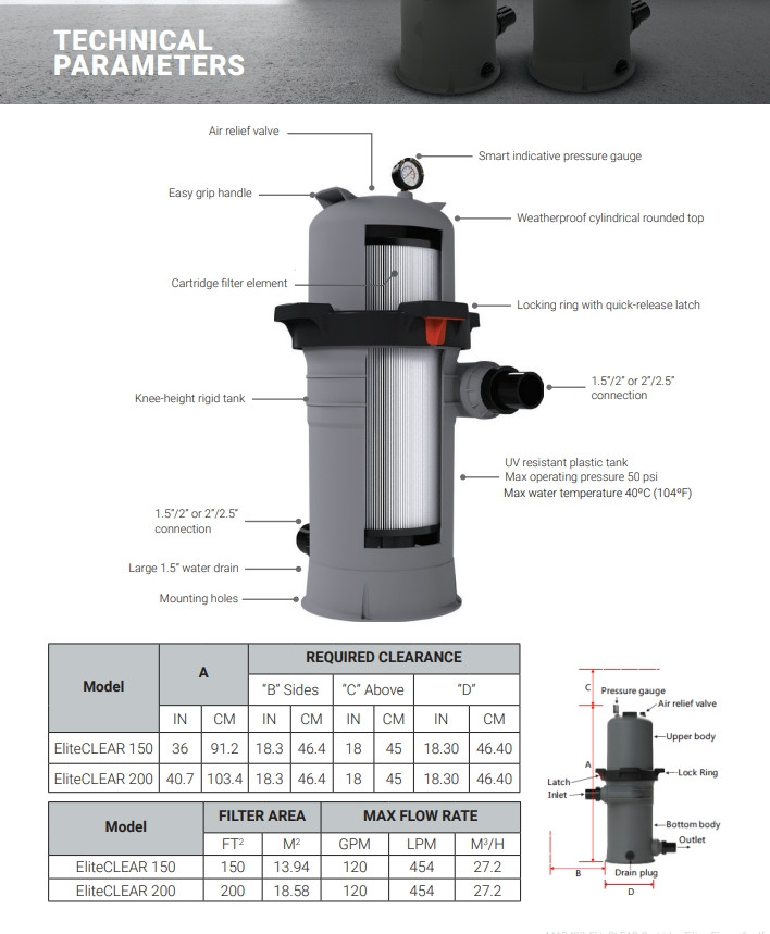Madimack High Flow Single Element Cartridge Filter Specs
