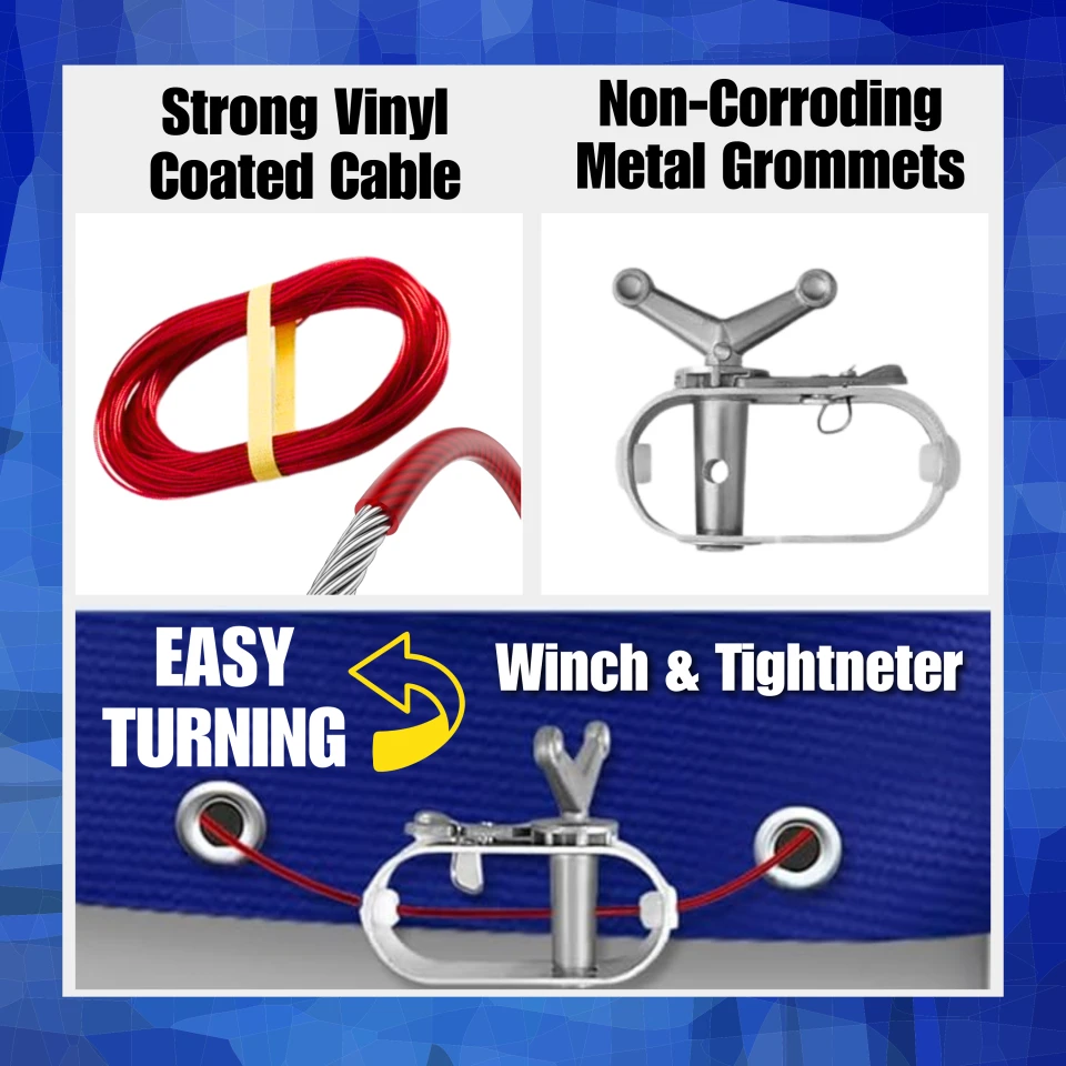 UnRippable Winter Cover for Aboveground Pools Cable and Winch