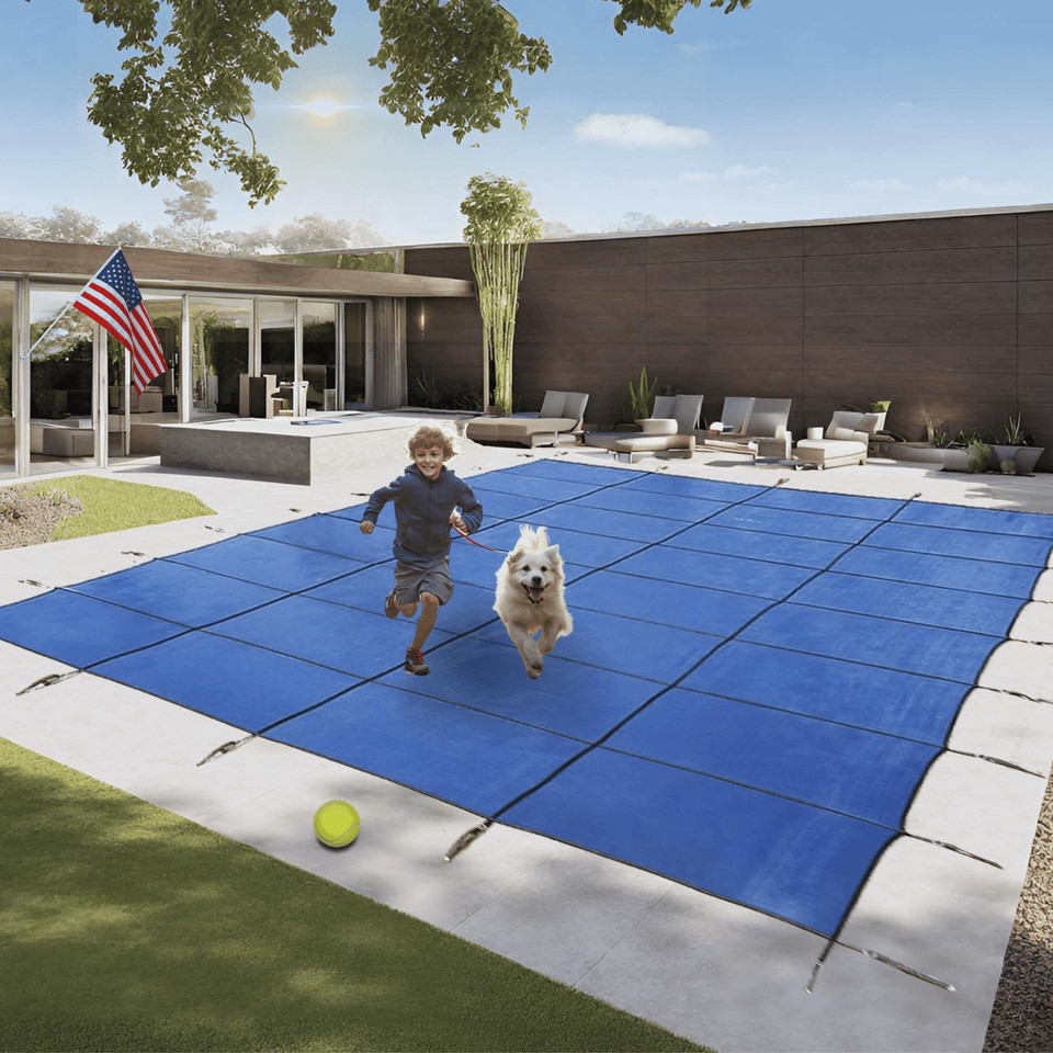 Freetime Fun Gorilla Mesh Safety Cover for Inground Pools - 16 Year Warranty, UV Protected & Abrasion Resistant Mesh 