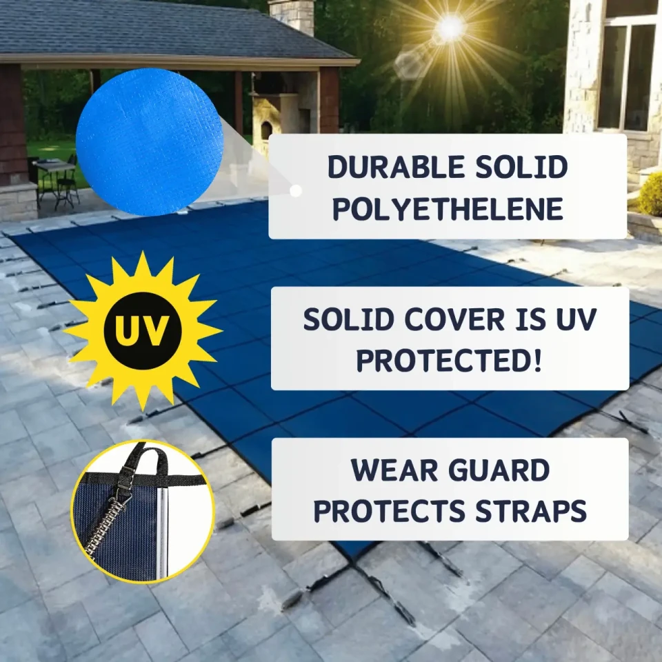 Freetime Fun Gorilla Solid Safety Cover for Inground Pools - Durable, Lightweight, and UV-Protected with 16-Year Warranty 