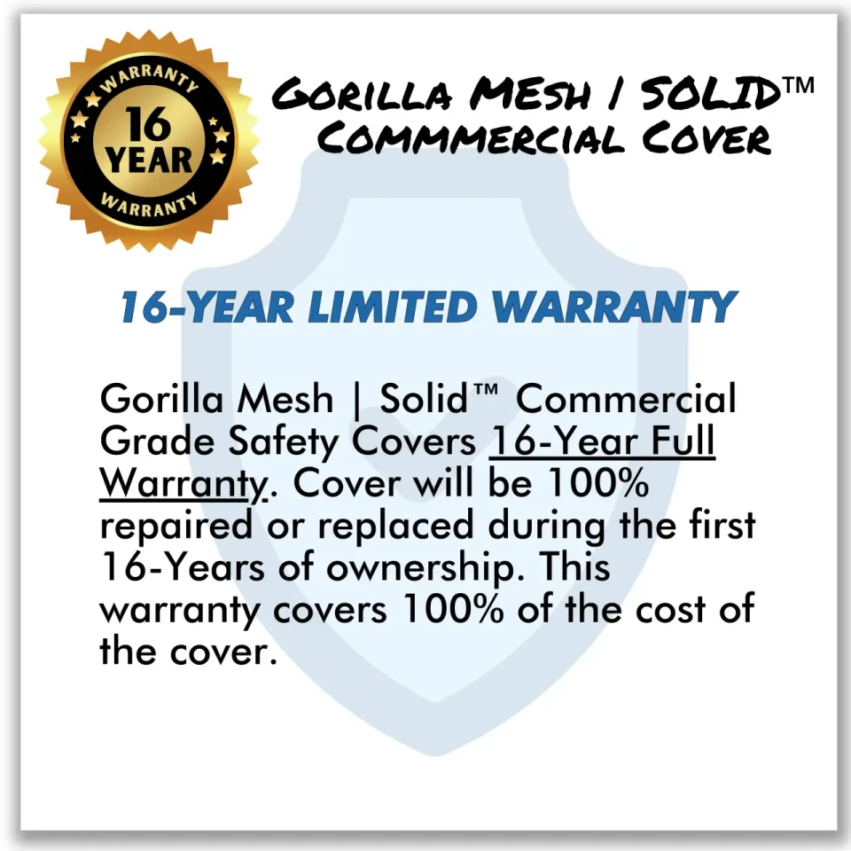 Freetime Fun Gorilla Solid Safety Cover for Inground Pools - Durable, Lightweight, and UV-Protected with 16-Year Warranty 