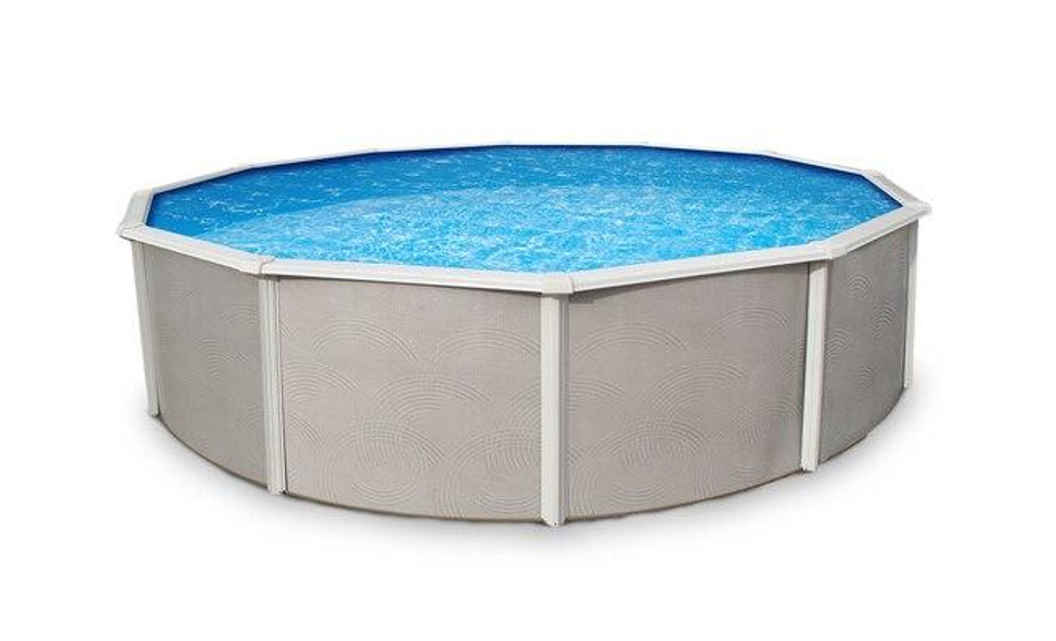 Asahi Pools Belize Round Above Ground Swimming Pool 52 Deep with 6 Top Rail
