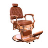 Deco Salon Furniture Barber Chair VAN BUREN, Brown with Gold