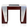 ANS Salon Furniture Manicure Nail Table, VOLTRON Mahogany with chrome