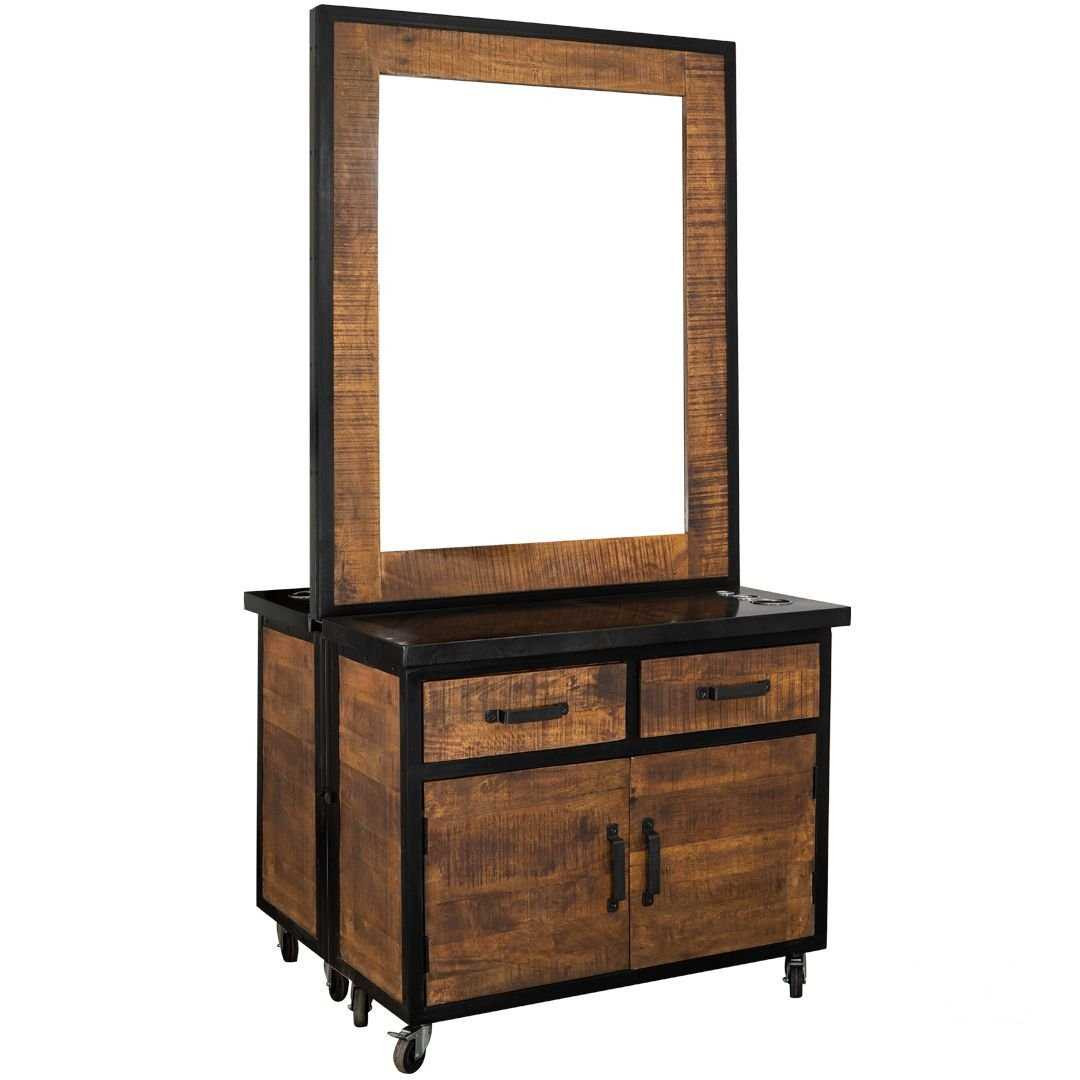 ESSEN Double-Sided Rustic Hair Salon Station Aria Chairs