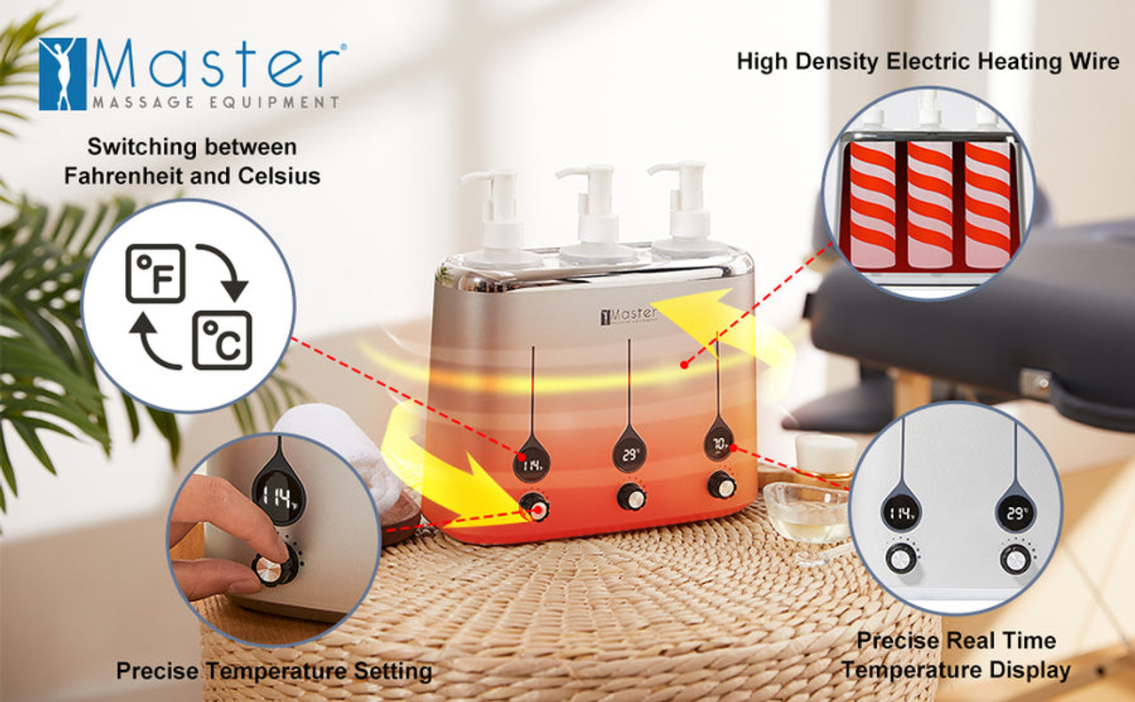 Master Massage Gen-II 3-Bottle Oil Warmer