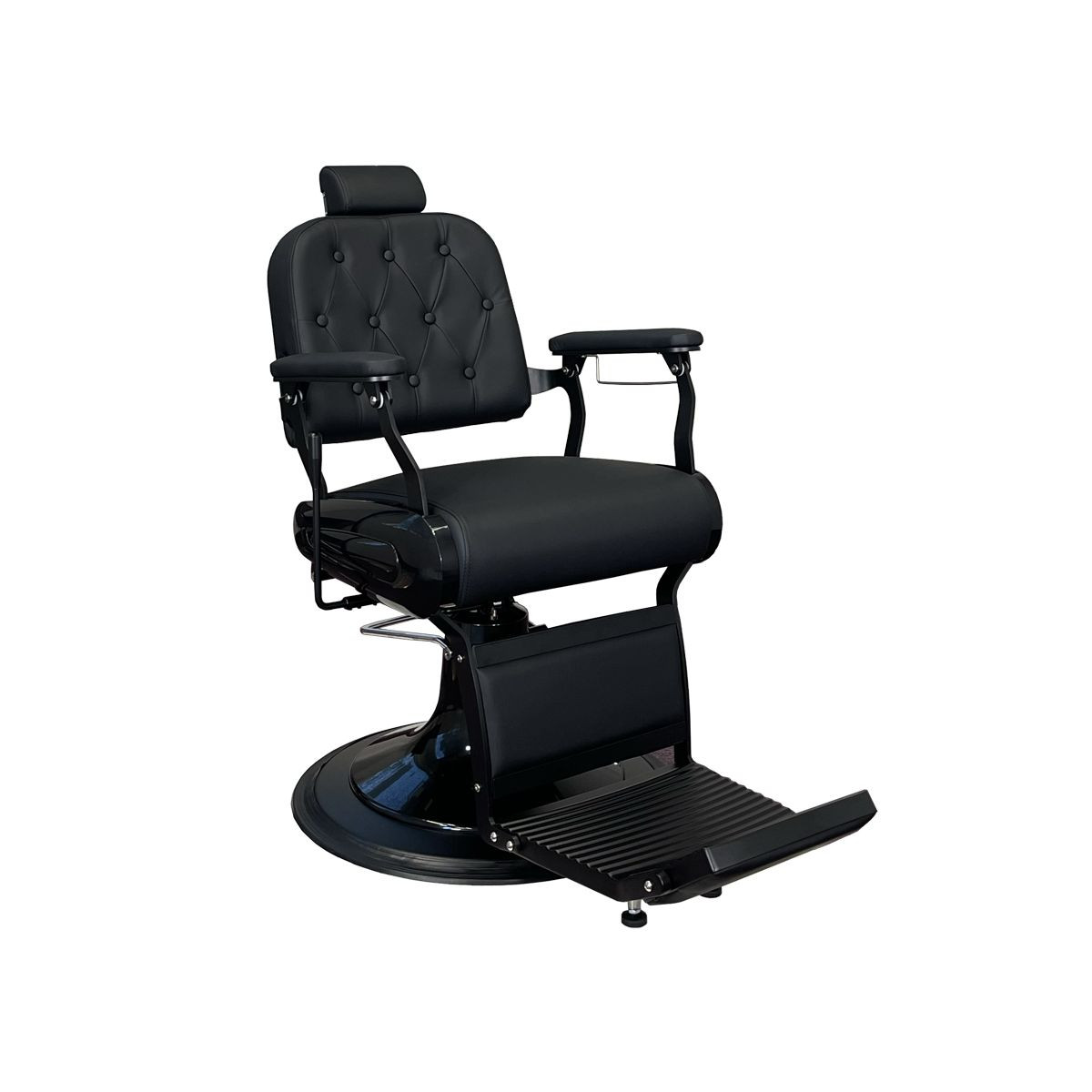 COVINGTON Barber Chair + Black Metal Base & Accents | Aria Chairs