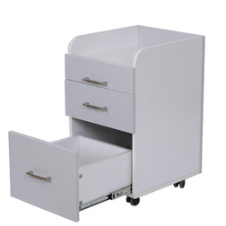 Mayakoba Salon Furniture Pedicure Cart, MILAN with drawer open Mayakoba Salon Furniture Pedicure Cart, MILAN with drawer open