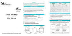 Touch America UV Sanitizing Hot Towel Cabinet instructions