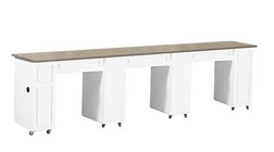 Deco Salon Manicure Table CANTERBURY (DB) Triple, white