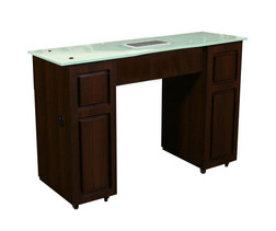 Deco Salon Manicure Table CANTERBURY (V) Single, Vented, GlassTop chocolate Deco Salon Manicure Table CANTERBURY (V) Single, Vented, GlassTop chocolate