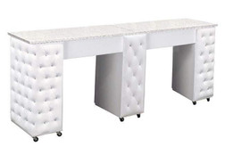 Deco Salon Manicure Table CRYSTALLI AUSSI CB Double, White