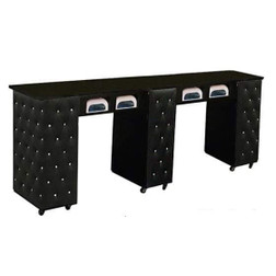Deco Salon Manicure Table CRYSTALLI AUSSI CB Double, UV Cubby, Black