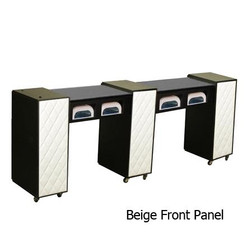 Deco Salon Manicure Table LE BEAU (CUV) Double, Granite Top, beige