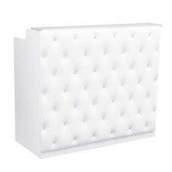 Deco Salon Crystalli Reception Desk 48IN, White on White Deco Salon Crystalli Reception Desk 48IN, White on White