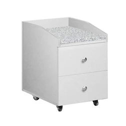 Deco Pedicure Cart, NINA white with speckled white granite top