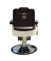 Deco Salon Furniture Barber Chair ROOSEVELT, Recessed Headrest Brown Back