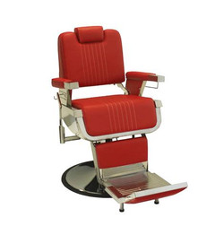 Deco Salon Furniture Barber Chair ROOSEVELT, Recessed Headrest Red