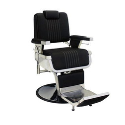 Deco Salon Furniture Barber Chair ROOSEVELT, Recessed Headrest Black