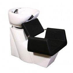 Deco Salon Furniture Shampoo Chair Station BEATRICE white with black chair Deco Salon Furniture Shampoo Chair Station BEATRICE white with black chair