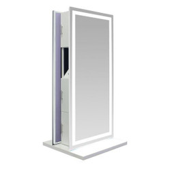 LUMINOUS Double-Sided Hair Salon Station White with base upgrade