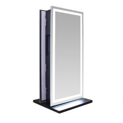 LUMINOUS Double-Sided Hair Salon Station, Black with base upgrade