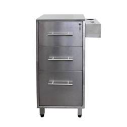 VENTURA Stainless Steel Salon Station Side Cabinet front