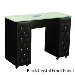 Deco Salon Manicure Table CRYSTALLI  chocolate with black panel